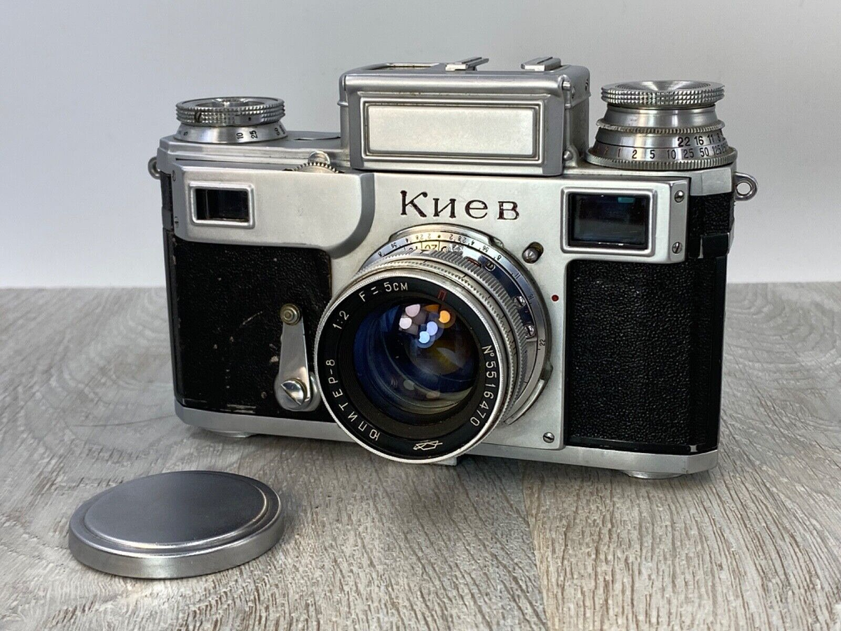 Vintage Kiev III Lens Jupiter 8 Red P f2/50mm Soviet Era
