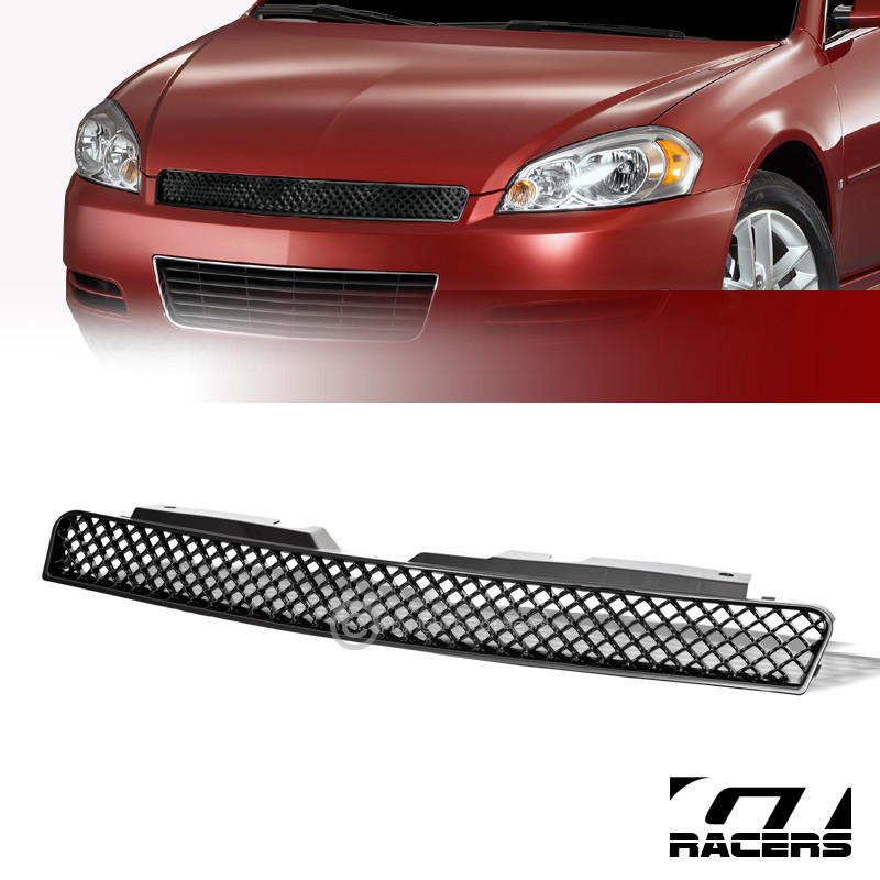 For 2006-2016 Impala/Monte Carlo Blk Luxury Mesh Hood Bumper Grill Grille Guard