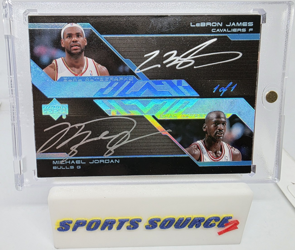 NBAカード　UD BLACK Quad auto patch 5枚限定 2008 UD Black Dual Michael Jordan LeBron James PATCH AUTO /15 BGS