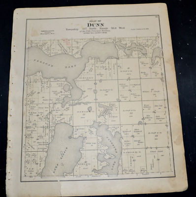1884 OTTER TAIL COUNTY MAP MINNESOTA Dunn and Aastad Townships | eBay