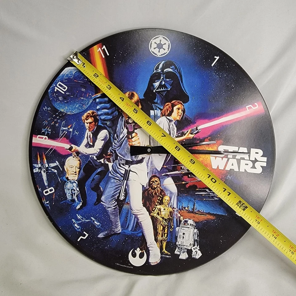 Reloj de Pared Star Wars 13" Inalámbrico Madera Analógico 2013 PROBADO VER VIDEO Foto 4 de 4