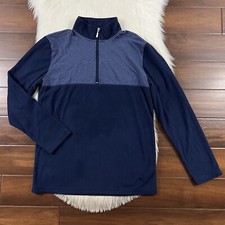 Tommy Bahama Men's Size Medium Blue Fleece Quarter Zip Pullover
