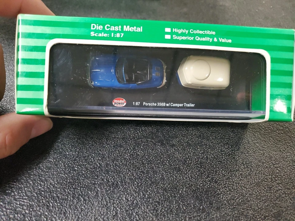 Model Power Minis #19690 Porsche 356B with Camper Trailer, New in Box - Image 4 of 4