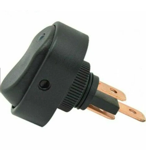 10pc Rocker Button Switch Green Light For Car Automatic ON/OFF With Black Body