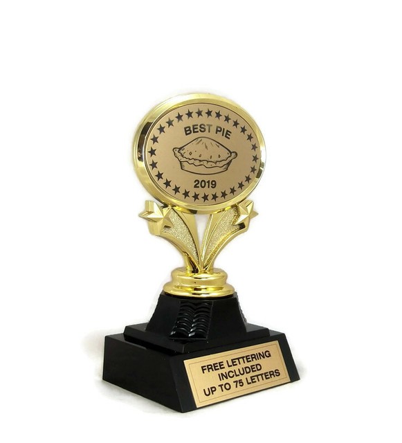 Best Pie Trophy- Prize- Award- Pumpkin Pie- Mince- Apple- Cherry