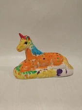  Horizon Group USA Unicorn Multicolor Ceramic Ornament Hand painted 6"
