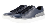 Luxus Prada Sneaker Schuhe 4E2831 Blau Grau Neu New 6 40 40,5
