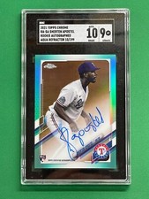 2021 Topps Chrome RA-SA Sherten Apostel RC Auto Aqua Refractor 10/199 SGC 10/9