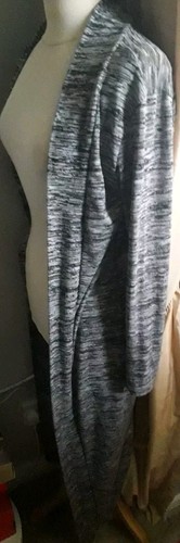 Grey Marl Fleck Extra Long Cardigan Ankle Length Celebrity Dressy Jennifer 8 10