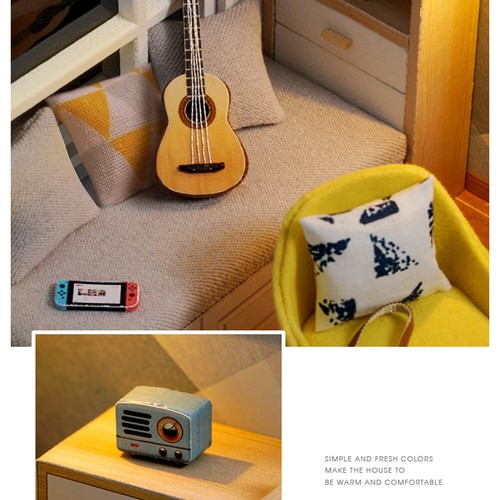 InnerSetting Kit de casa de mu?ecas de madera 3D de bricolaje manual de montaje - Imagen 4 de 12