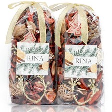 Qingbei Rina Christmas Potpourri Bags 8.4oz - Tea Scented Dried Flower Bowl Fill
