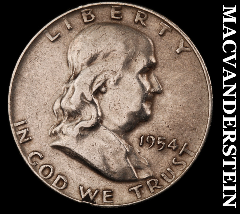 1954-D Silver Franklin Half Dollar - Scarce  Better Date  No Reserve  #M215