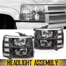 For 2007-2014 Chevy Silverado 1500 2500hd 3500hd Headlights Assembly Black Usa