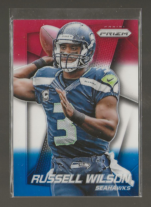 2014 Panini Prizm Russell Wilson Red White Blue Refractor #138 Seahawks