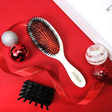 Mason Pearson Handy Pure Boar Bristle Hairbrush B3 Ivory w/ Cleaning Brush Japan