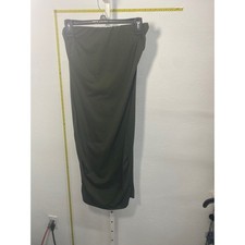 Fashion Nova Olive Green Tube Midi Dress Strapless Bodycon Large