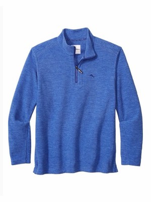 Tommy Bahama Cloud Peak Blue Fleece Pullover Men s XXL