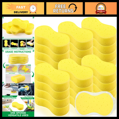 #ad 24 Pack Large Car Wash Sponges All Purpose Thick Foam Scrubber for Auto Boat $51.99