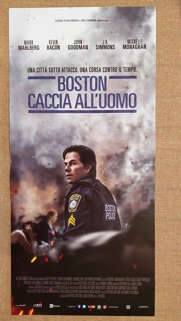 Locandina originale film Boston - Caccia all'uomo (2017) - Regia di Peter Berg
