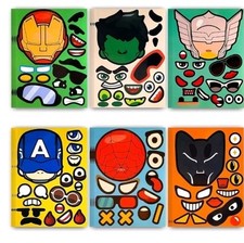 24 Pack (Make A Face) Super Hero Stickers Happy Birthday, DIY