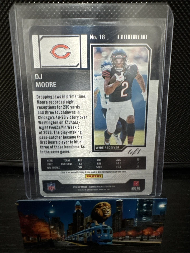 DJ Moore RARE 2023 Panini Contenders Printing Plate 1/1!! - Image 2 of 3