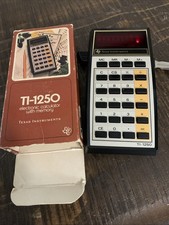 Vintage Texas Instruments TI-1250 Calculator Red LED Retro W/box. Works