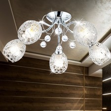 Chrom Licht Esszimmer Acryl Deckenleuchte Beleuchtung Chromgeflecht Flur Diele