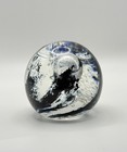 Black Swirl Art Glass Paperweight Controlled Bubble Studio Glass Orb