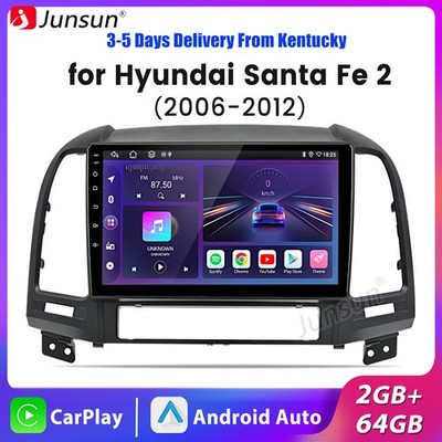 For Hyundai Santa Fe 2 06-2012 Carplay 2+64G Android15 Car Stereo Radio GPS Navi