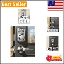 KS01B Keypad Door Lock Set, Satin Nickel 20 Codes, Auto-Lock Anti-Peeping