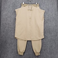 FIGS Technical Collection Womens XS Extra Small Tan Scrub Set Top Jogger Pants