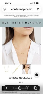 Jennifer Meyer Pfeil Halskette 18K Anhänger; 14K Kette UVP 695 $