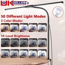 LED Desk lamp with Clamp Super Wide & Bright 5 Color Modes X10 Brightness 12W UK