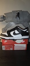Nike Dunk Low GS Unisex Kids Black/White Leather Sneaker 4Y CW1590-100