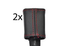 red stitch FITS SEAT IBIZA MK4 2002-2008 2X FRONT SEAT BELT STALK LEATHER COVERS