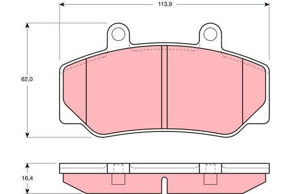 Bremsbelagsatz Scheibenbremse TRW GDB970 FüR 945 944 740 Volvo 745 744 960 780 2-image