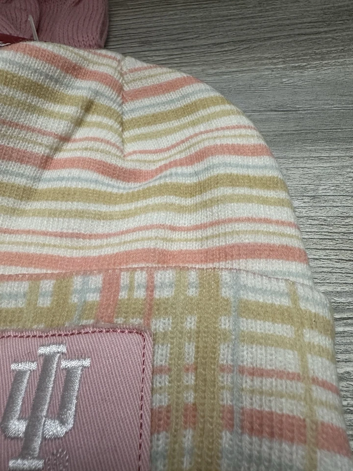 NCAA INDIANA HOOSIERS, gorro y guante tejido para niños pequeños combo niñas rosa Foto 4 de 4