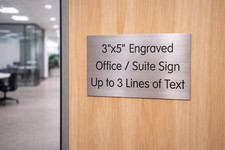 Custom Engraved 3x5 Brushed Finish Office Wall Door Sign Plaque Nameplate