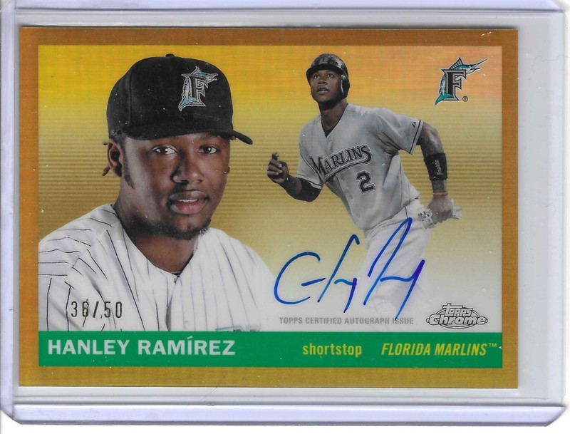 2025 Topps Chrome Platinum Hanley Ramirez CPA-HR Gold Refractor Auto 36/50