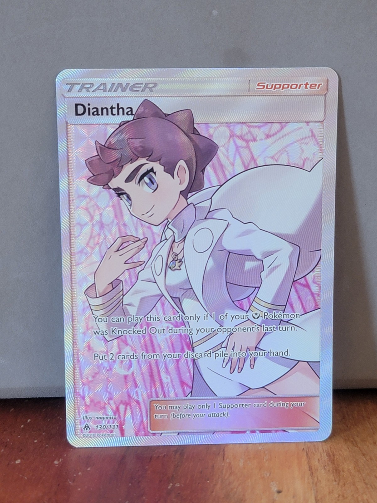 Pokémon Diantha Full Art Ultra Rare Holo 130/131 Sm-Forbidden Light