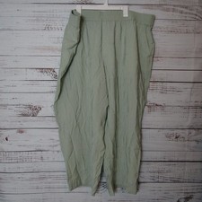 Madewell Pants Womens 4XL Green Pull-On Wide Leg Elastic Waist Modal Blend NL891