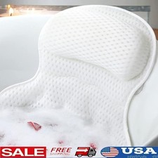 Ergonomic Bath Pillow W/ Suction Cups Soft Fast Drying Easy Clean Spa Support US