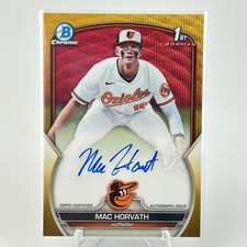 2023 Bowman- Chrome Prospect 1st Mac Horvath #CDA-MH Gold Wave #02/50