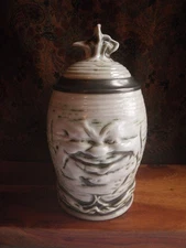 Vintage Gerz German Figural Radish Ceramic Beer Stein Grotesque Face Orig Box