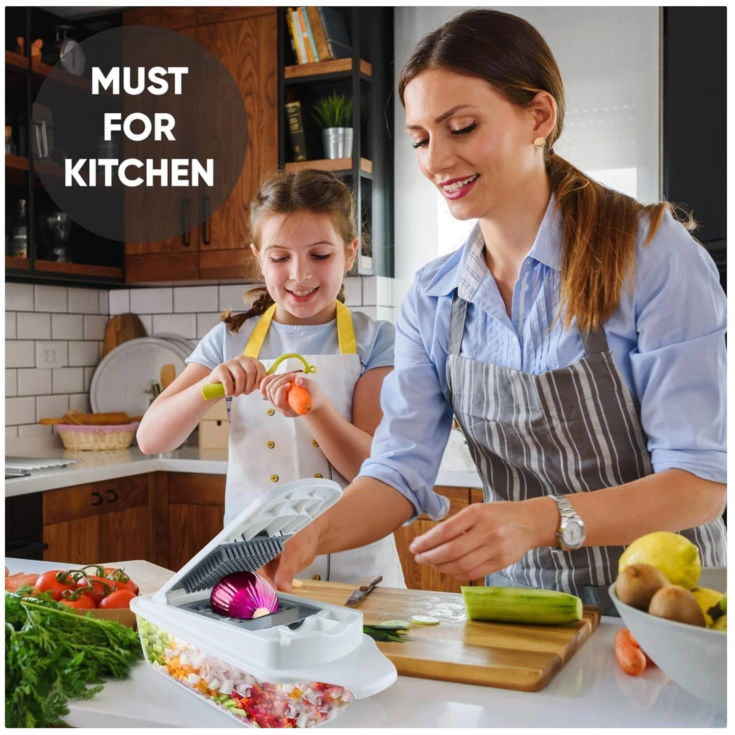 Multi-Blade Veggie Mandoline - Onion Dicer & Lemon Squeezer
Opens in a new window or tab