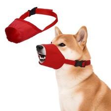 Quick Muzzle Dog Mouth Cover Protection Dog Muzzles M, Red for Pet