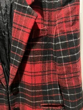 EXPRESS CAMPAGNILE  RED PLAID LINED WOOL JACKET BLAZER SMALL