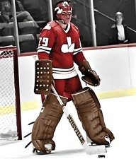  HOCKEY PHOTO PRINT NHL CALGARY COWBOY  GOALIE GARY BROMLEY  WHA