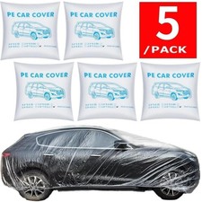5 Pack Clear Plastic Disposable Car Cover Temporary Universal Garage Rain Dust 5 Pack Clear Plastic Disposable Car Cover Temporary Universal Garage Rain Dust