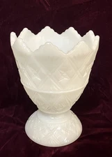 Vintage E O Brody Co Cleveland Ohio White Milk Glass Vase Planter